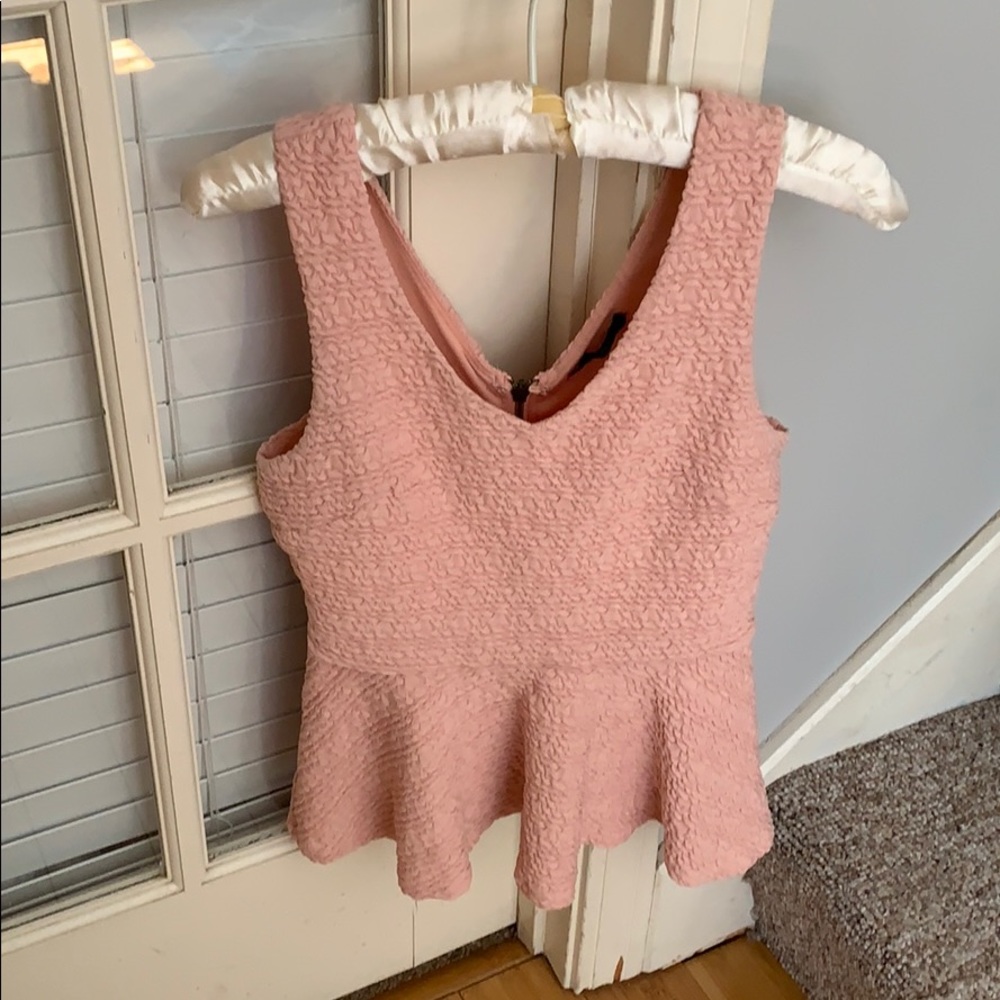 Light Pink Forever 21 Peplum Tank Top